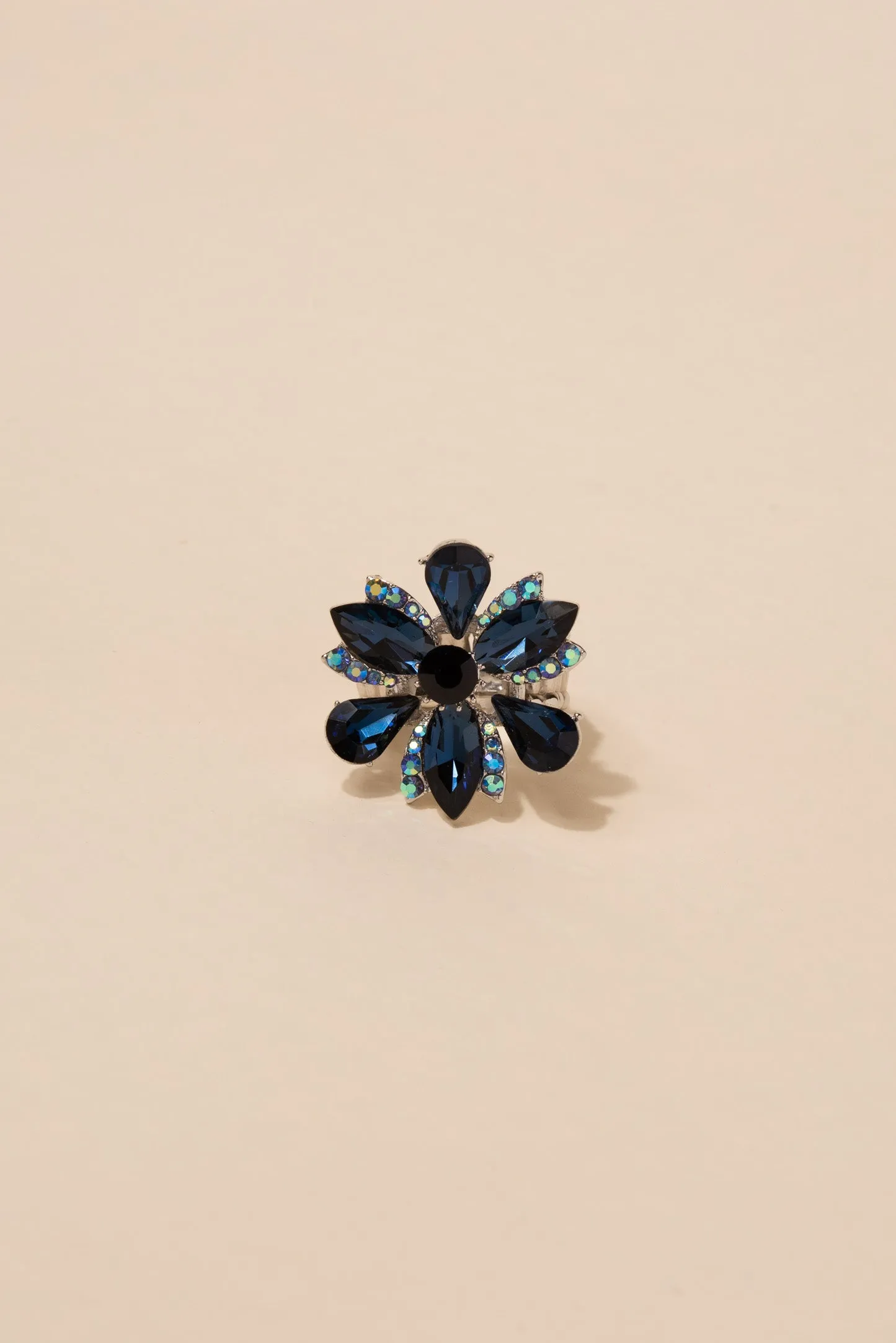 Sophie Flower Petal Rhinestone Ring