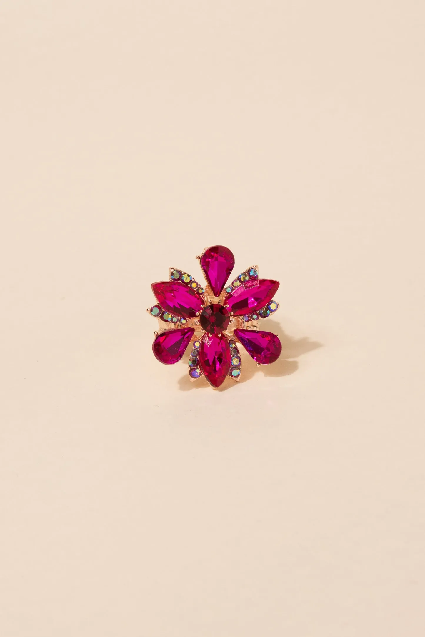 Sophie Flower Petal Rhinestone Ring