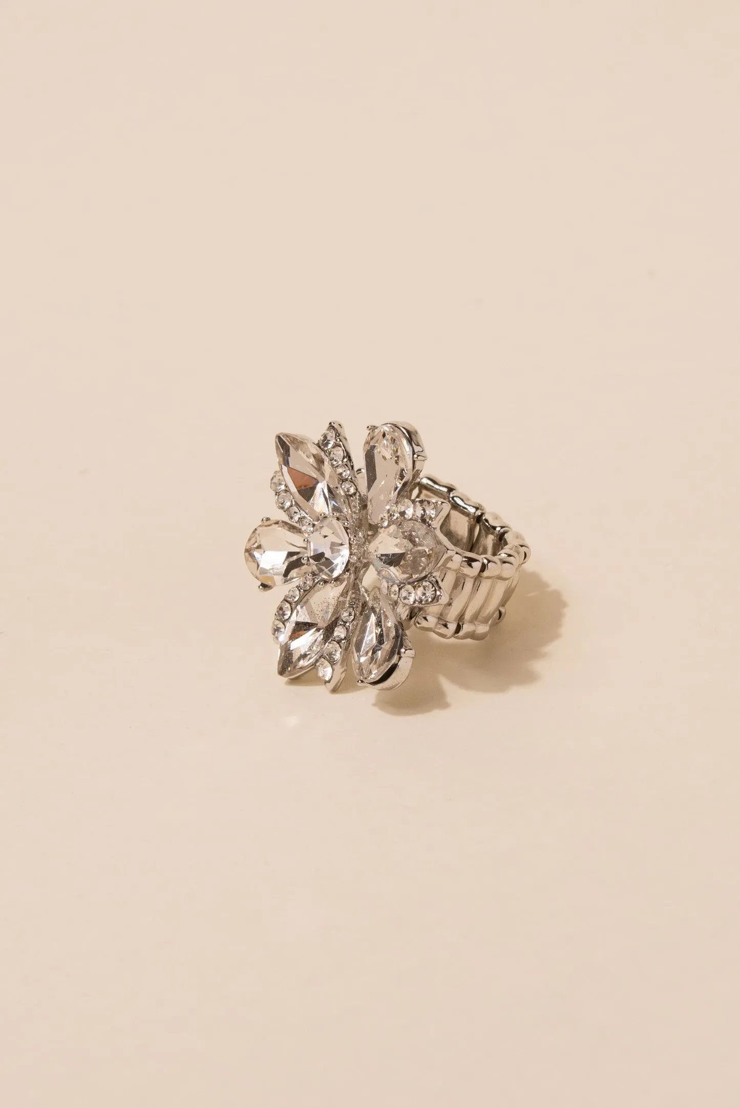 Sophie Flower Petal Rhinestone Ring