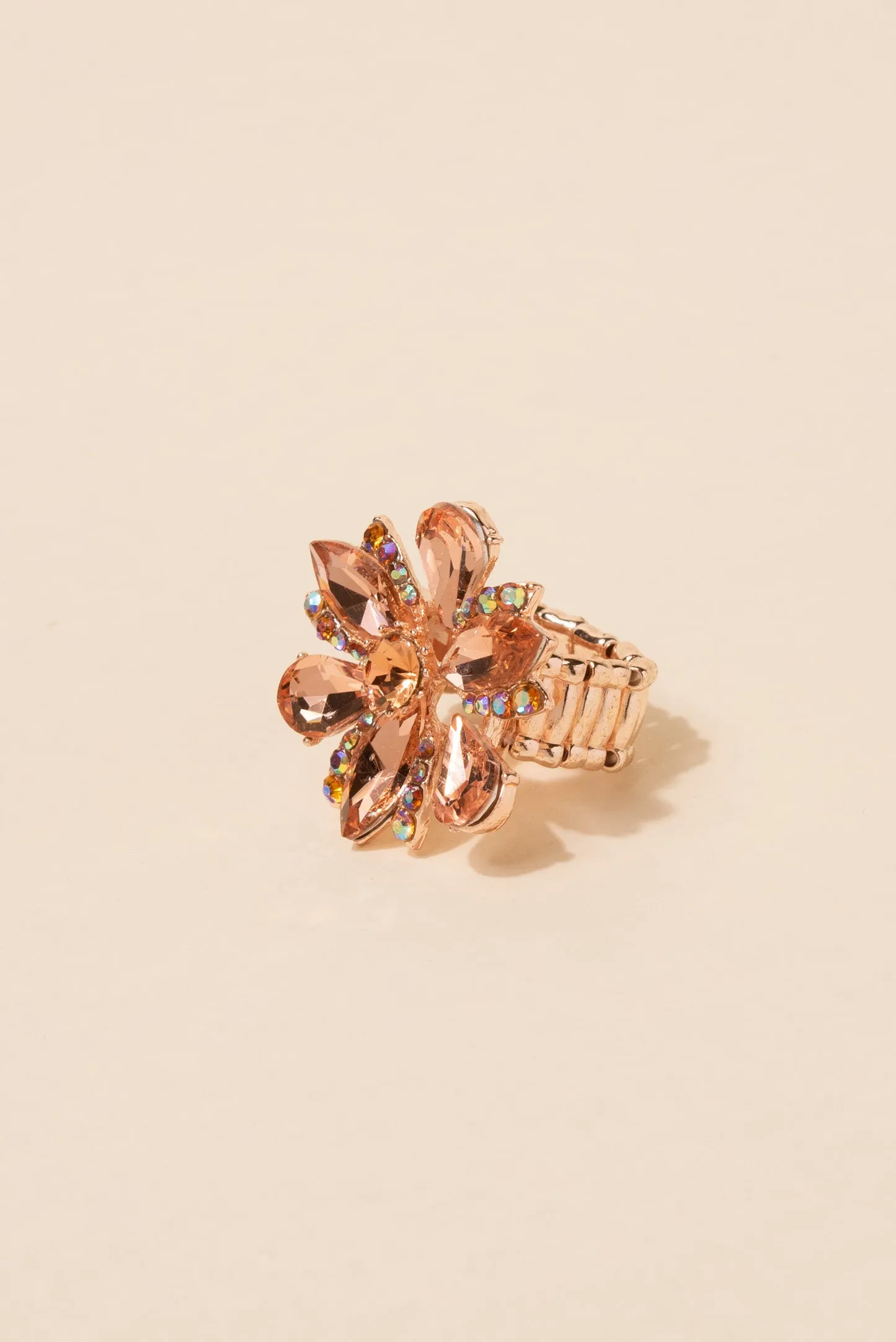 Sophie Flower Petal Rhinestone Ring