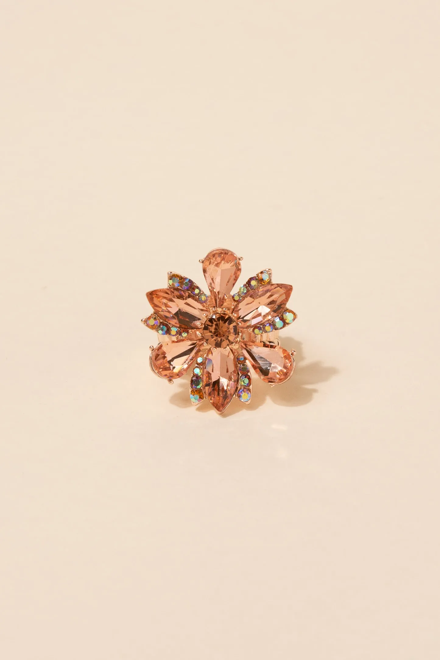 Sophie Flower Petal Rhinestone Ring