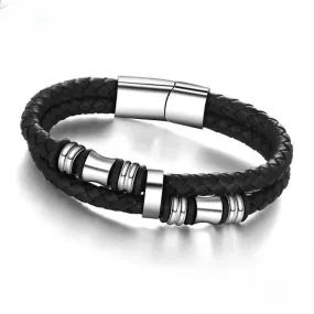 Stainless Steel Leather Men's Bracelets