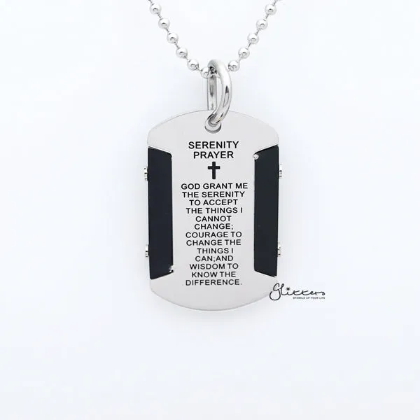 Stainless Steel Serenity Prayer Tag Pendant