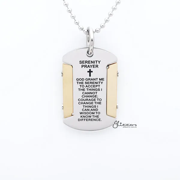 Stainless Steel Serenity Prayer Tag Pendant