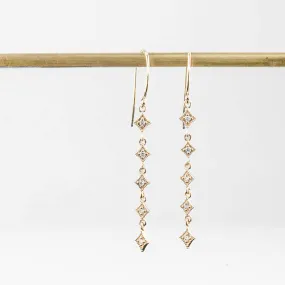 Star Multi Diamond Drop Earrings