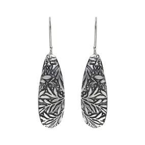 Sterling Arched Leaf Vine Drop Earrings