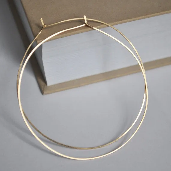 Sterling Silver Flat Hoop Earrings