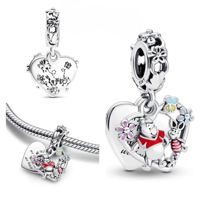 Sterling Silver Zircon Charms Fit Jewelry For Women