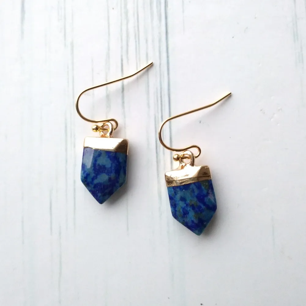 Tabard Single Gem Drop Earrings