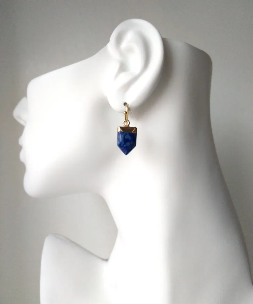 Tabard Single Gem Drop Earrings