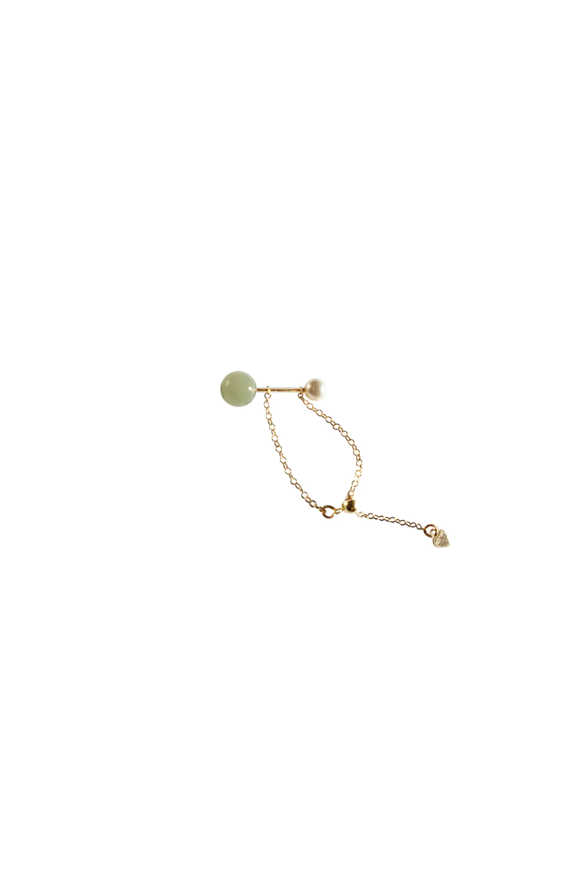 Taylor — Jade and pearl adjustable ring