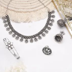 Teejh Aashritha Silver Oxidised Jewelry Gift Set