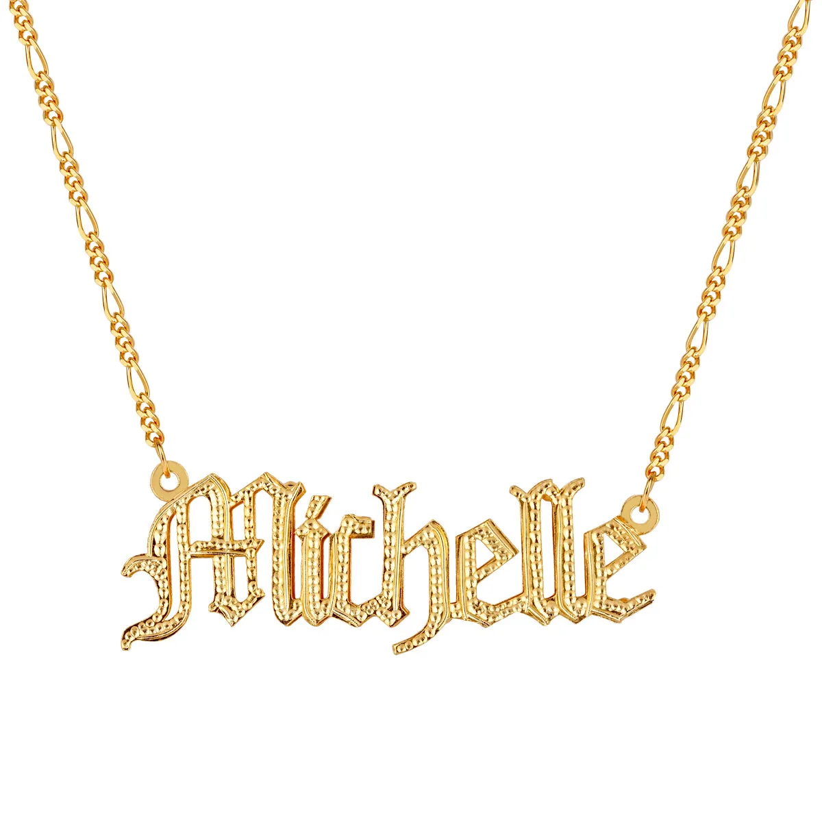 The Golden Double Plated Gothic Name Necklace