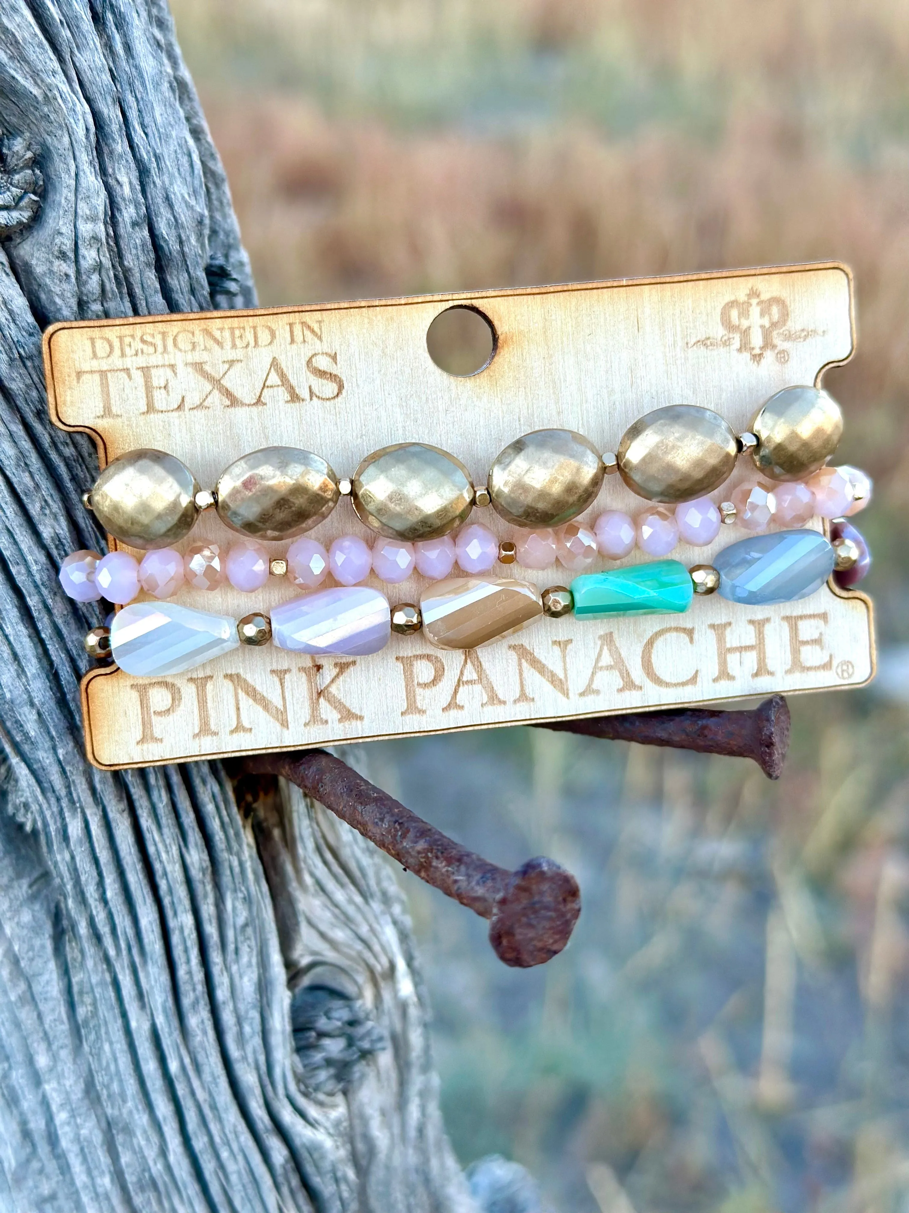 The Pink Panache Holiday Gold Stack Bracelet Set