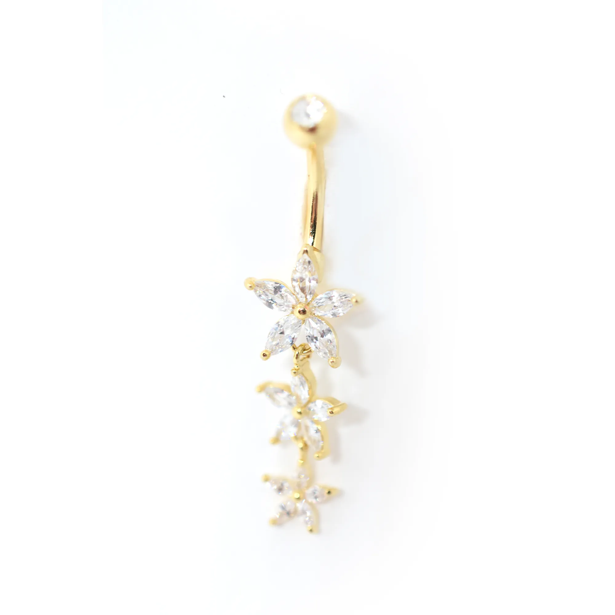 Triple Flower Belly Ring