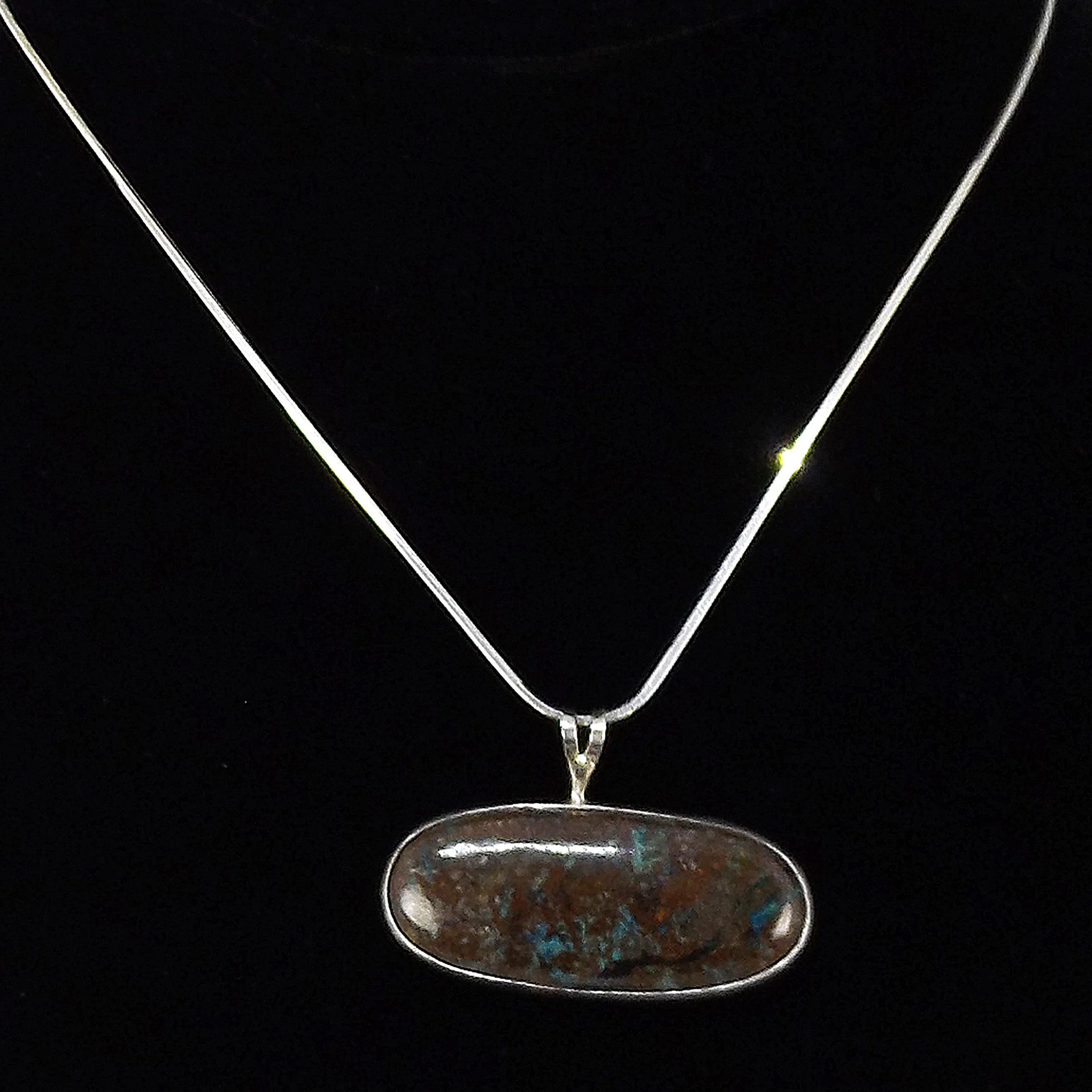 Turquoise in Matrix, Sterling Silver Necklace