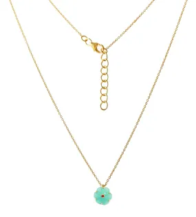 Vama | Asteria Necklace | Metal-Sterling Silver | Stone-Aqua Chalcedony | Finish-Shiny