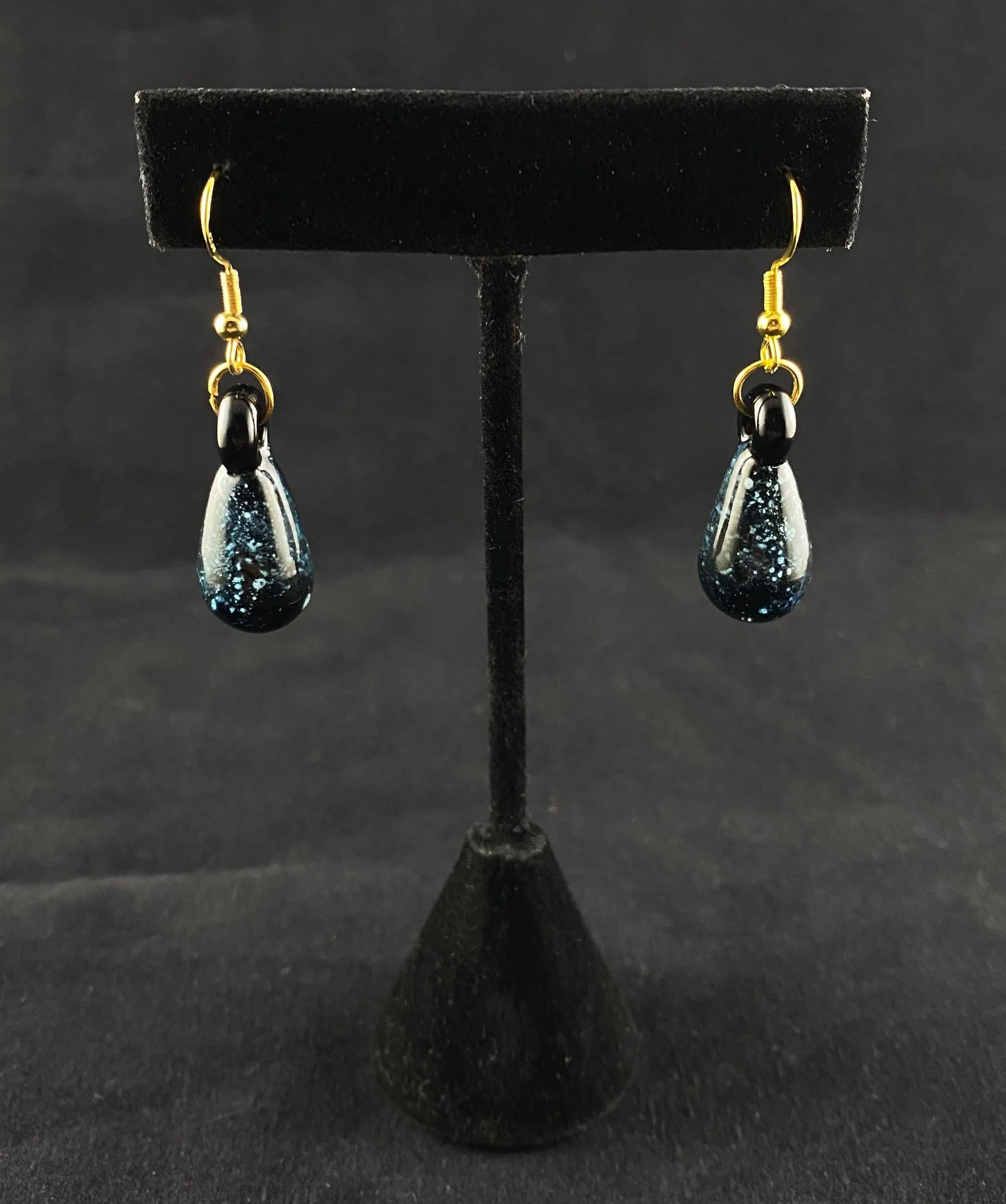 Water Drop Earrings with Cremation Ash