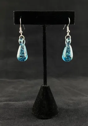 Water Drop Earrings with Cremation Ash