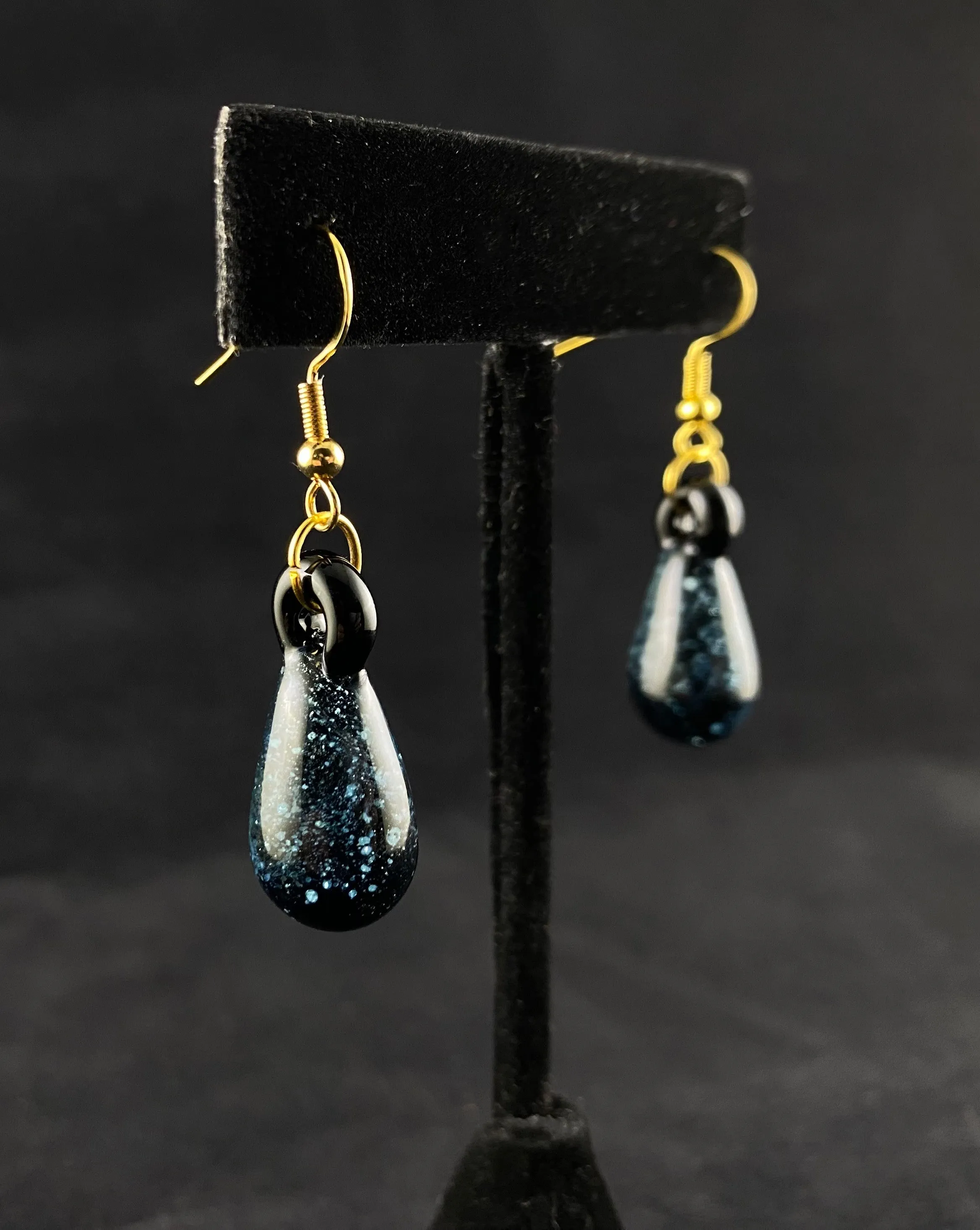 Water Drop Earrings with Cremation Ash