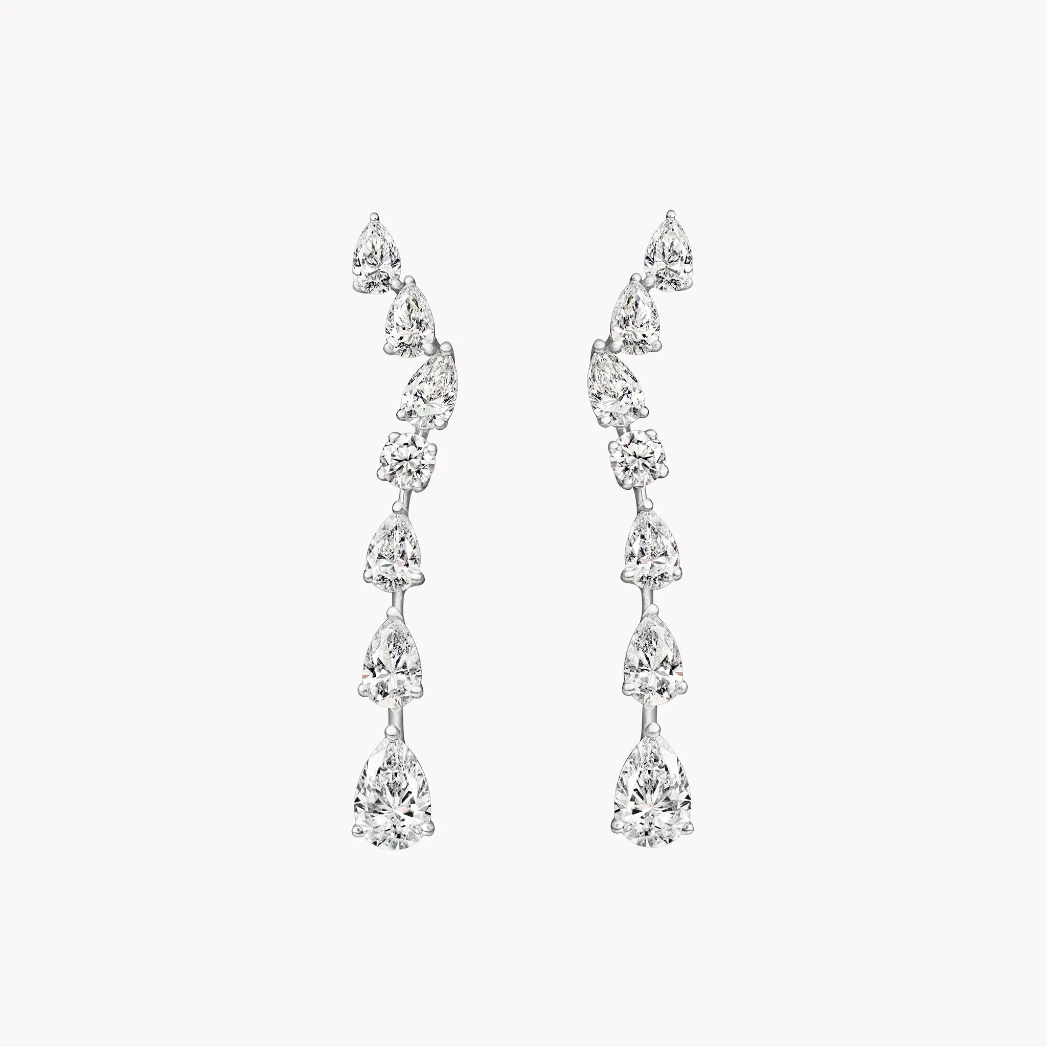 Wave Diamond Drop Earrings