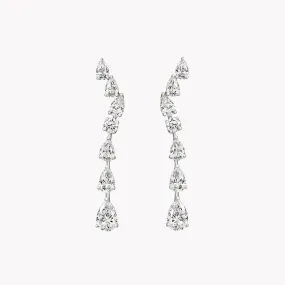 Wave Diamond Drop Earrings