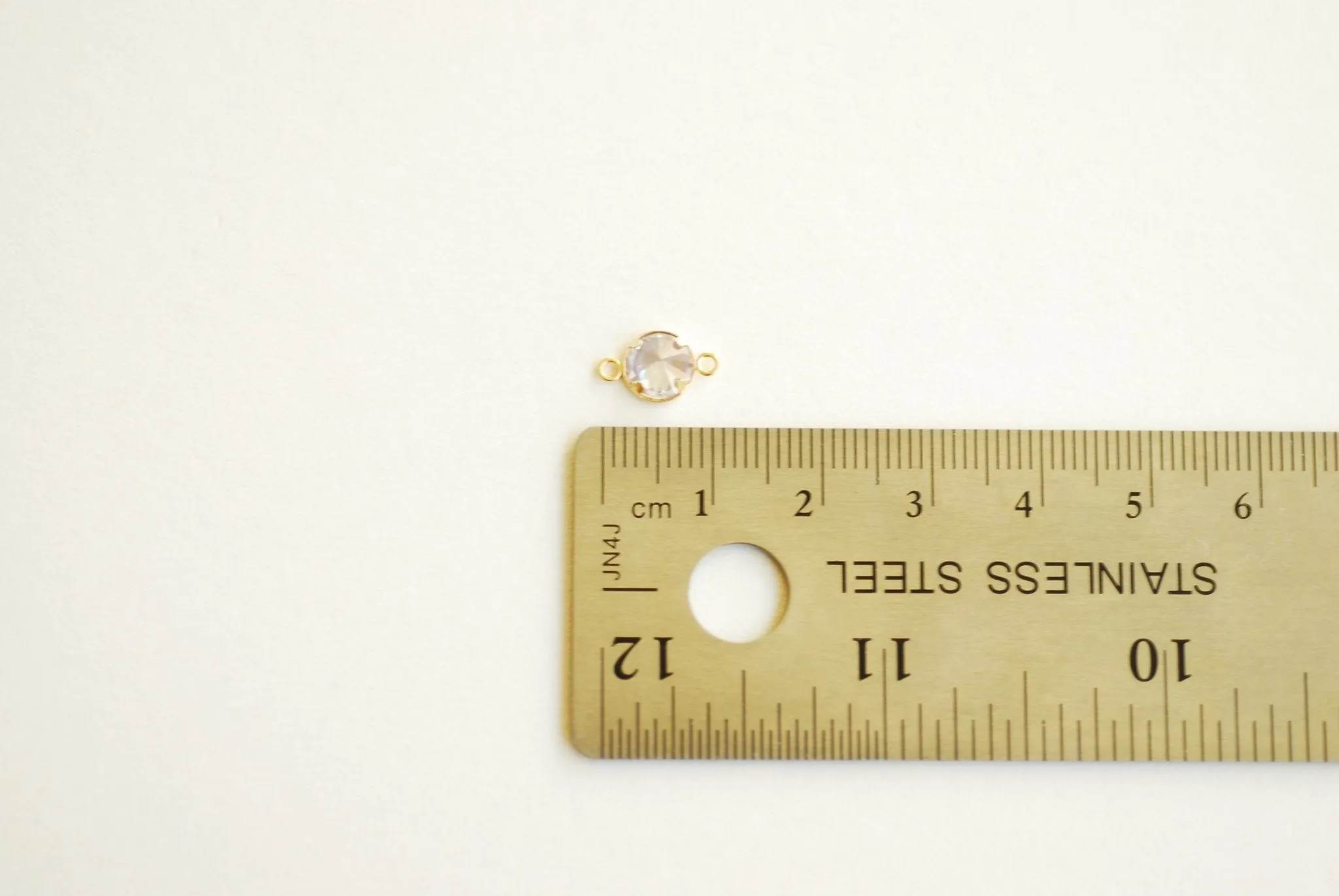 Wholesale 14k Gold Filled Birthstone CZ Connector Charm - 14kgf cubic zirconia bezel frame spacer link jewelry finding, 4mm 6mm 7.5mm, birthstone