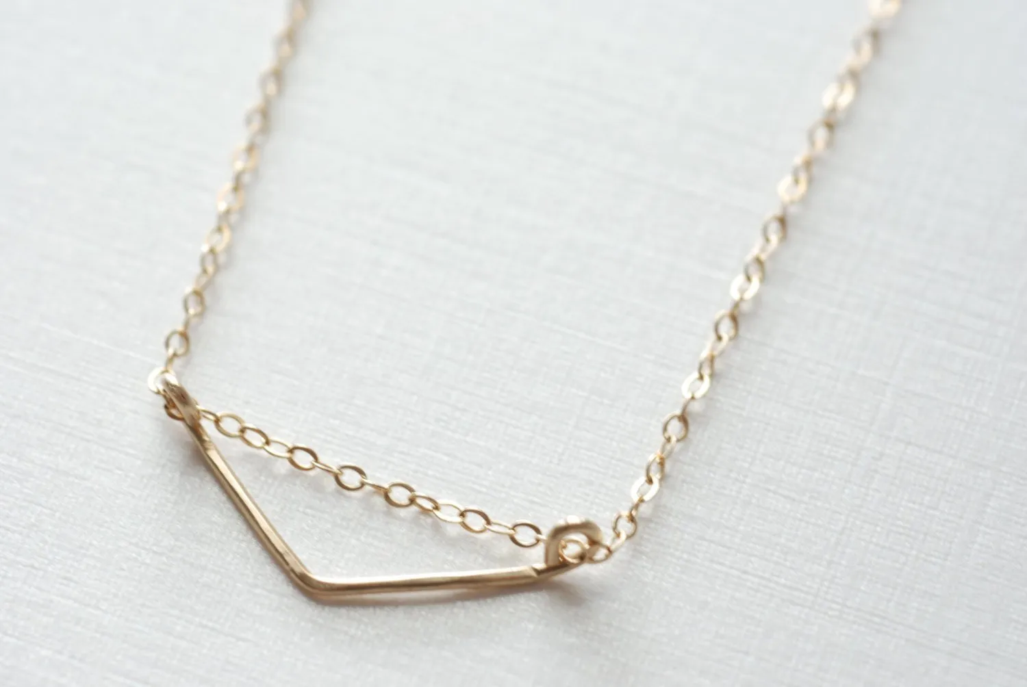 Wholesale Chevron Necklace- Gold Filled Chevron, Dainty Jewelry by Heirloomenvy